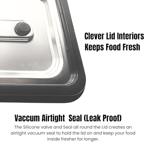 Modaniam Stainless Steel Bento Box Adult, 42 OZ, Stainless Steel Lunch Box Containers, Metal Lunch Box, Leak proof Lunch Containers,Black - color: Black: 42 OZ Lunch Box Set