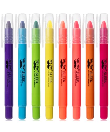 Mr. Pen- No Bleed Gel Highlighters, Vibrant Colors, 8 Pack | Bible Highlighters and Pens No Bleed, Bible Markers for Study, Journaling, School Supplies and Accessories - color: Vibrant Colors 1, size: 8 Pack