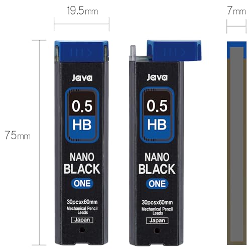 JVPEN Mechanical Pencil Refills, 0.5mm HB Nano Black Lead, Smooth Writing, Break-Resistant, Office & School Supplies, 4-Pack, 30pcs - style: 0.5mm NANOBLAck_HB_4pack