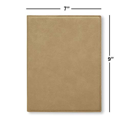 Small 7" X 9" Portfolio Notepad, Monarch Butterfly, Personalized Engraving Included (Light Brown) - color: Light Brown, size: Small 7 X 9