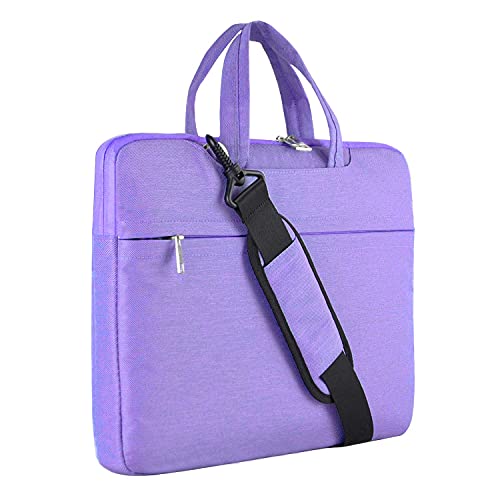 HESTECH Denim Fabric 15-15.6 Laptop Shoulder Bag Sleeve Briefcase Carrying Case for MacBook / Surface Book / Ultrabook with Denim Fabric, Purple - color: Purple, size: 15.6"-16 Inch