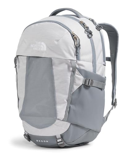 The North Face Women's Recon Everyday Laptop Backpack - Commuter Travel Bag, 18" Laptop Sleeve, Water-Repellent, TNF White Metallic Mélange/Mid Grey-NPF, One Size - color: Tnf White Metallic Mélange/Mid Grey-npf