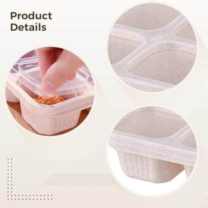 12 Pcs Divided Compartments, Reusable Meal Prep Containers with Lids, 4 Compartment Snack Containers, Microwave and Dishwasher Safe, Lunch Boxes for Travel, Office, and On the Go Meals