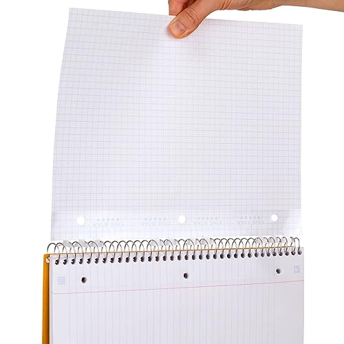 Five Star Loose Leaf Paper, Graph Ruled Insertable Notebook & Binder Filler Paper, 8-1/2" x 11", Reinforced T-Tabs, 75 Sheets (170180) - size: 1 Pack