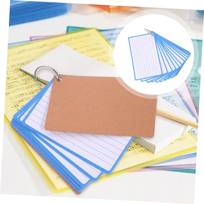 OSALADI Lined Flash Cards of Blank Index Cards with Binder Rings Water Resistant for DIY Notes Home Office School Use Easy to Carry