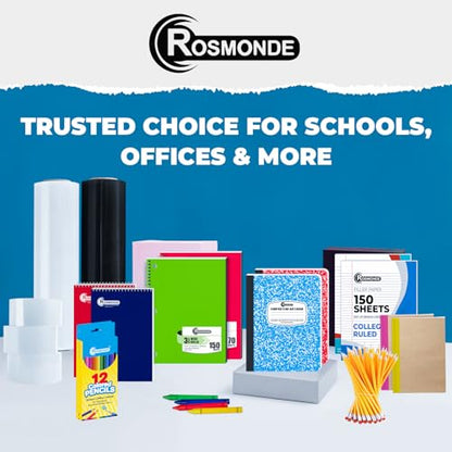 Rosmonde 5 Pack College Ruled Composition Notebooks, Black Marble Notebook | Marble Composition Book, 200 Pages (100 Sheets), 9-3/4" x 7-1/2", Hard Cover, Sturdy Sewn Binding, School & College Supplies - size: 5 Pack, style: Black Marble