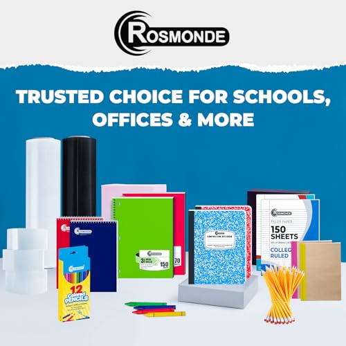 Rosmonde 5 Pack Wide Ruled Composition Notebook, Black Marble Notebooks | Wide Ruled Notebook, 200 Pages (100 Sheets), 9-3/4 x 7-1/2, Hard Cover Notebooks for School, College & Office Supplies - size: 5 Pack, style: Black Marble
