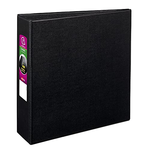 Avery Durable 3 Ring Binder, 3" One Touch EZD Rings, Label Holder, 1 Black Binder (07701) - color: Black, size: 3 Inch