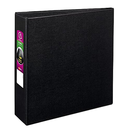Avery Durable 3 Ring Binder, 3" One Touch EZD Rings, Label Holder, 1 Black Binder (07701) - color: Black, size: 3 Inch