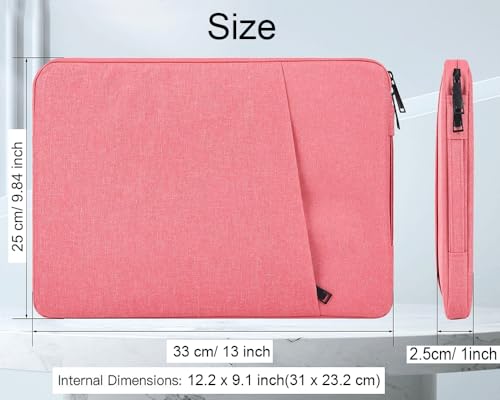 CAAORDKSO 11.6 12 12.2 12.3 Inch Laptop Sleeve for 11.6" Acer Chromebook Spin 311, 12.2" Samsung Chromebook Plus Compatible with Lenovo Flex 3 12.2"/ ASUS Acer Dell HP Samsung 11.6" Chromebook, Pink
