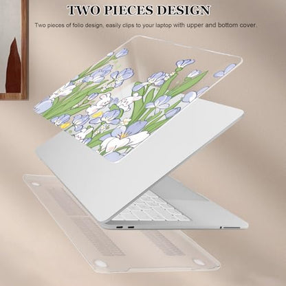 for MacBook Neo 13 inch Case 2026 A3404 Cover with A18 Pro Chip, Ultra-Thin Printed Pattern Plastic Hard Shell Case Anti-Scratch Protective Case & Keyboard Skin & Screen Film, Cute Rabbits - color: Cute Rabbits