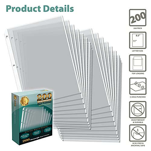 GOLD SEAL 200/Box Clear Heavyweight Poly Sheet Protectors, 8.5" x 11"