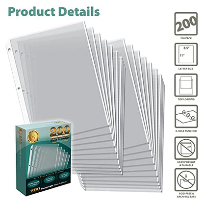 GOLD SEAL 200/Box Clear Heavyweight Poly Sheet Protectors, 8.5" x 11"