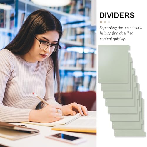 Buqoo 3 Ring Binder Dividers with 8 Writable Tabs - Sturdy Sage Green Plastic Index Dividers, Letter Size 8.4"x10.9" for School, Office, Planner & Journal - color: Sage Green