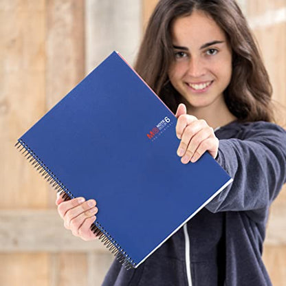 Miquelrius 6 x 8 Wirebound Notebook, 6-Subject, College Ruled, Blue, A5-8.27" x 5.83" (2835)