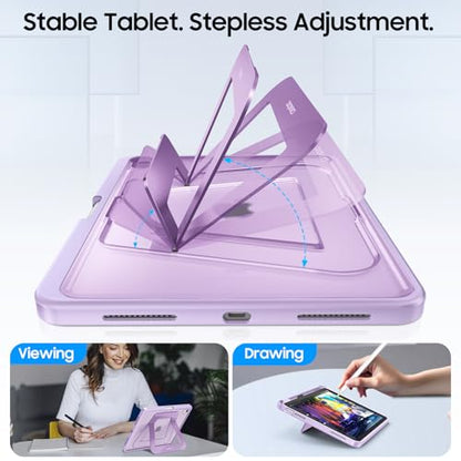 Fintie Shockproof Case for iPad (A16) 11th Generation 11 Inch (2025), iPad 10th Generation 10.9 Inch (2022) - [Built-in Pencil Holder] Slim Frosted Protective Cover with Multi-Angle Kickstand, Purple - color: Purple