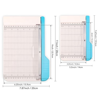 Briartw 2 Pack, 6" and 9" Guillotine Paper Trimmer - Precision Blade for Paper,Photos,Cardstock,Fabric,Leather with Self-Sharpening Blade, Inch/Cm Grid, Portable Paper Cutter for Crafting - color: Large & Mini(6.25"x9" & 4.25"x6")