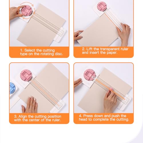 Paper Cutter Portable Paper Trimmer Cutter 4 in 1 Paper Trimmer Scrapbooking Tool Paper Trimmer with 45 to 90 Degree Angle Measuring (Blue) - color: Blue
