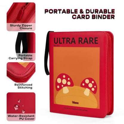 9-Pocket Trading Card Binder, PU Leather Zip Card Binder Album Holds 900 Cards for TCG, Sports Cards, Collectible Cards（CARTOON） - color: Cartoon2