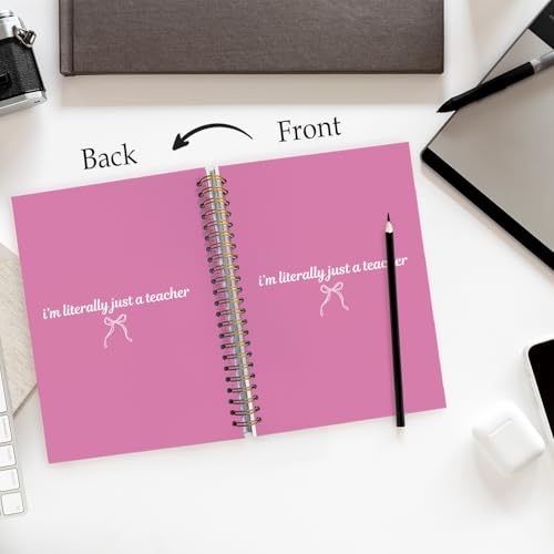 Coquette Pink Teacher Notebook, Teacher Appreciation Gifts Journal For Women, Cute Motivational Floral Teach Love Inspire Notebooks, 5.5x8.3 Inch - color: Pink
