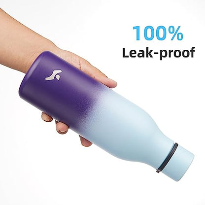 Konokyo 18 oz Insulated Stainless Steel Metal Water Bottle with Strap - color: Ocean Dream, size: 18 Ounces