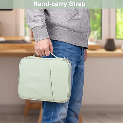 Tablet Sleeve 9-11", Fits iPad Pro 11" M5/M4, Slim Case Friendly | Water-repellent nylon, padded; fits Samsung Galaxy Tab S9/S8; pockets for charger & earbuds — 7 oz, commute & travel ready. - color: Green-Updated Version, size: 9-11