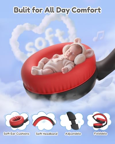 Acer Kids Bluetooth Headphones, 85/94dB Volume Limiter, Foldable Wireless Over-Ear Headphones for iPad, Travel, 60H Playtime, Bluetooth 6.0, Built-in Mic, Black Red - color: Black Red