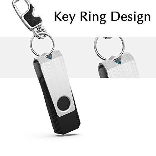 KEXIN 10 Pack USB Flash Drive - 64GB Thumb Drive with Swivel, Black (64GB, 10 Pack) - size: 64 GB USB 2.0, style: 10 Pack