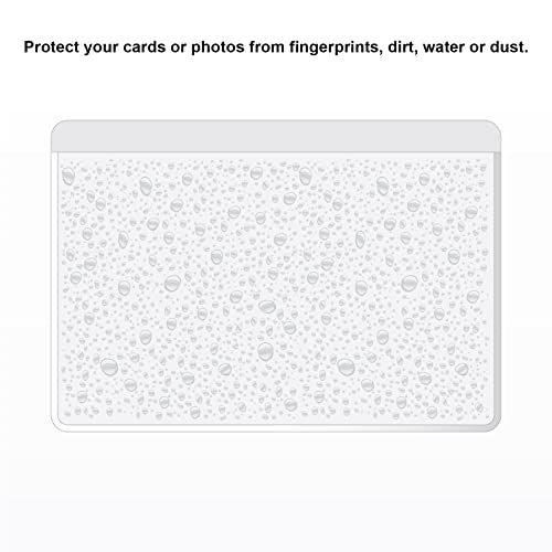IMAGAME Clear Adhesive 4" x 6" Index Card Pockets, Labels Holders, 50 Pack | Top Open for Loading, Plastic Labels Holders, For Storage Bins and Library Card, Organizing and Protecting Cards, Photos - size: 4-5/8" x 6-5/16" for 4" x 6" Cards
