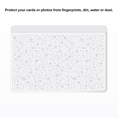 IMAGAME Clear Adhesive 4" x 6" Index Card Pockets, Labels Holders, 50 Pack | Top Open for Loading, Plastic Labels Holders, For Storage Bins and Library Card, Organizing and Protecting Cards, Photos - size: 4-5/8" x 6-5/16" for 4" x 6" Cards