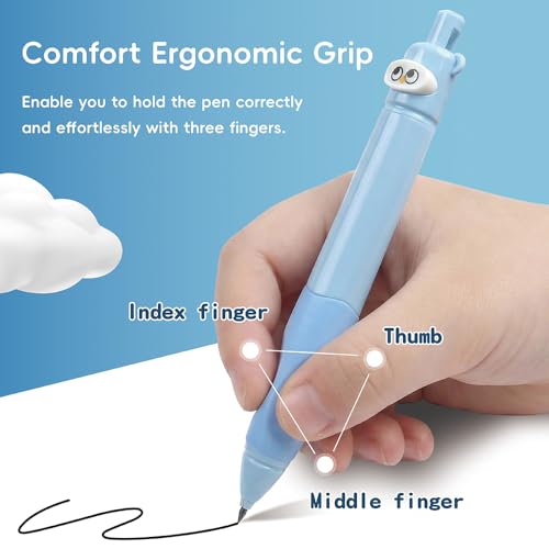 6PCS Cute Mechanical Pencils 2.0MM with Comfort Ergonomic Grip, 25PCS Leads,2PCS Erasers,Cute Stationery Kit for Writing, Sketching & Drawing,Ideal for Gift
