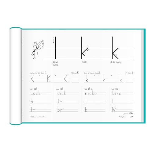 Learning Without Tears, Printing Power, Student Workbook, Age 7+, 2nd Grade+, Handwriting Practice, Writing Book, School & Home, Language Arts, Tutoring - style: Student Workbook