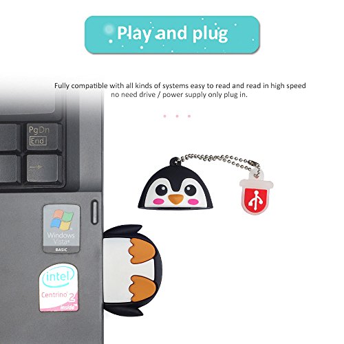 Cute USB Flash Drive Character Thumb Drive for Kids Students Gift Pendrive (32GB, Penguin) - color: Penguin, size: 32GB