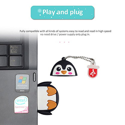 Cute USB Flash Drive Character Thumb Drive for Kids Students Gift Pendrive (32GB, Penguin) - color: Penguin, size: 32GB