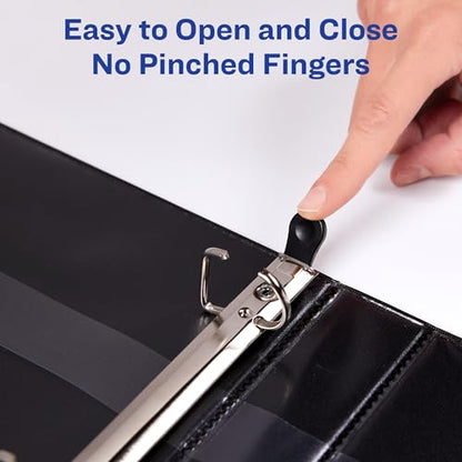 Avery Heavy-Duty 1.5 Inch Binders 3 Ring, View Binder, 1.5 Inch EZD Ring, Black, Sturdy (79695) - size: 1.5"