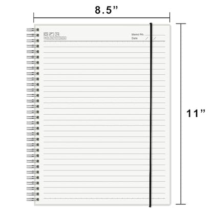 Large College Ruled Spiral Notebook 8.5" x 11" with 120gsm Thick Lined Paper, Elastic Band and Transparent Hard Cover - 3 Pack 480 Pages A4 Notepads for Journaling, Planning, Writing (Ruled, A4) - style: Ruled