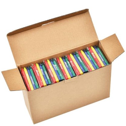 Madisi Crayons Bulk Pack, Regular Size, 4 Colors, 150 Packs, 600 Count | Crayons Bulk Individual Packs for Kids Classroom Set