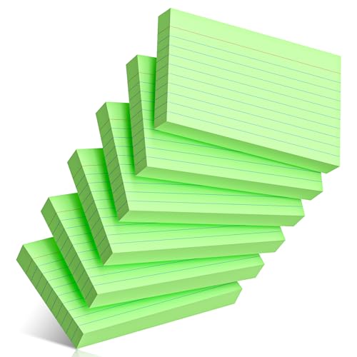 300 Count Index Cards 3 x 5 Inch Ruled Green Index Cards, Flash Cards College Ruled for School, College, Office and Home Organization, Durable Study To Do List Note Cards with Ruled Lines - color: Green
