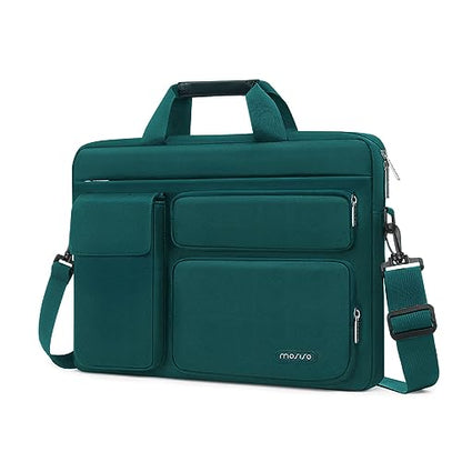 MOSISO Laptop Shoulder Bag 15.6 inch, 15-15.6 inch Computer Bag | Compatible with MacBook Pro 16 inch, HP, Dell, Lenovo with 2 Raised&1 Flapover&1 Horizontal Pocket&Handle&Belt, Teal Green - color: Teal Green, size: 16 inch
