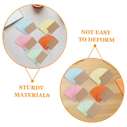 Homoyoyo 5pcs Portable Loose-Leaf Flash Cards with Binder Rings Blank Index Note Cards for Studying DIY Memory for Home and School