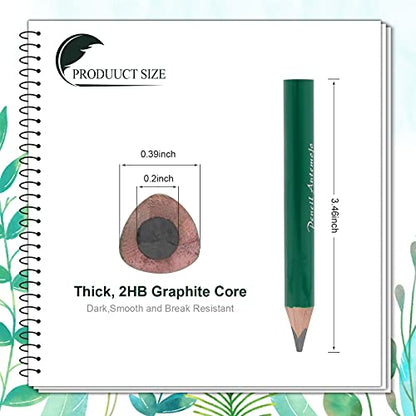 Suitable for 2-5 years old short triangle big wide grip thick, 8 3.5 inch thick pencils, preschool children, children hand drawing mini wooden pencils (dark green) - color: Green