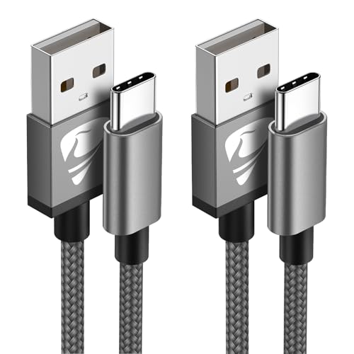 USB C Cable 10 FT 2Pack USB A to USB C 3A Fast Charging 10FT Long Type C Charger Cord for 5G Android Phone, Samsung Galaxy S26 S25 S24 S23 S22 A12 A13 A14 A16 A17 A21 A32 A42 A53, iPhone 17 16 15 - color: Gray