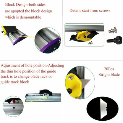 Manual Sliding KT Board Paper Trimmer, Photo PVC PET Cutter with Ruler (79"=2000mm) - size: 79 inches