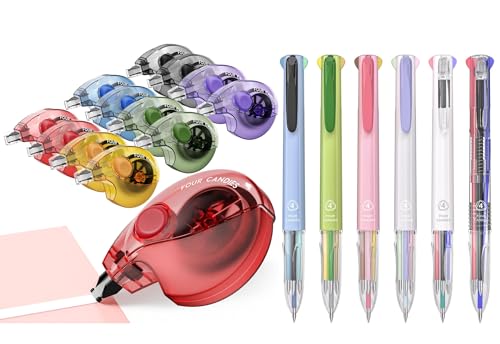 Four Candies Silent Correction Tape+Multicolor Pens