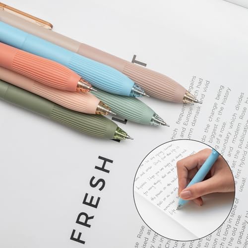 Linbsunne Gel Pens Black Ink Pens for Office 0.5mm Fine Point Pens Smooth Writing Retractable Work Pen (Macaron 12 pcs) - color: Macaron 12pcs