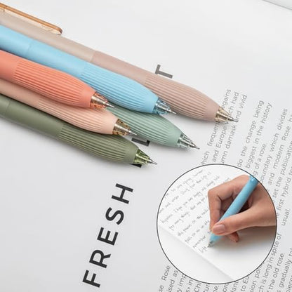 Linbsunne Gel Pens Black Ink Pens for Office 0.5mm Fine Point Pens Smooth Writing Retractable Work Pen (Macaron 12 pcs) - color: Macaron 12pcs