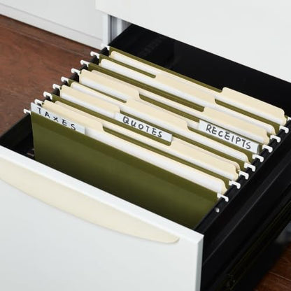 Staples Reinforced Hanging File Folders, Letter Size, 3" Expansion, Wide‑Capacity Box‑Bottom Design, Standard Green – 25/Pack - style: 25 Pack