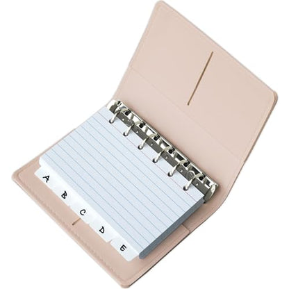 3x5 Lined Index Cards with Ring Binder Holder and Dividers, 100 Note Cards, Pink - color: Pink