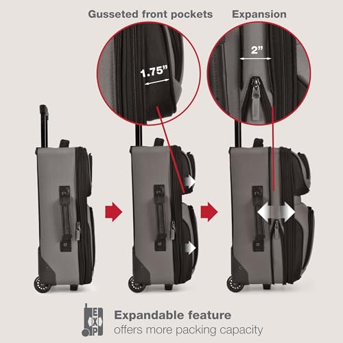 U.S. Traveler Rio Lightweight Softside Rolling Carry-on Suitcase, 2-Wheel Single, Grey - color: Grey, size: 21"