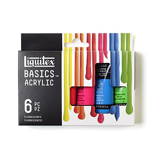 Liquitex BASICS Acrylic Paint Set, 6 x 22ml (0.74-oz) Tube Paint Set, Fluorescent - style: Fluorescent 6 x 22ml (0.74oz)